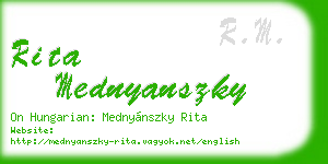 rita mednyanszky business card